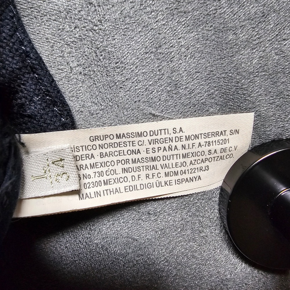 Massimo Dutti Womens L Navy Blue Cropped Trench Jacket Cotton Made in Portugal - Picture 7 of 9